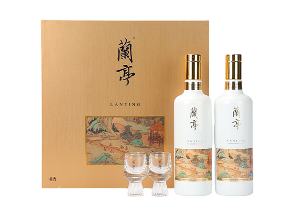 南充会稽山兰亭黄酒回收国潮兰亭500ml*2礼盒装